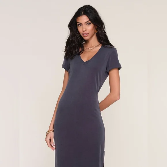 Heartloom Gray Brie Jersey Midi Dress Medium